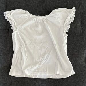 Vineyard Vines White Ruffle Sleeve Blouse